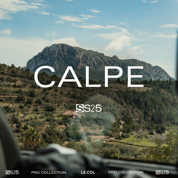 Spanish countryside with large rocky outcrop, shot through a car window.