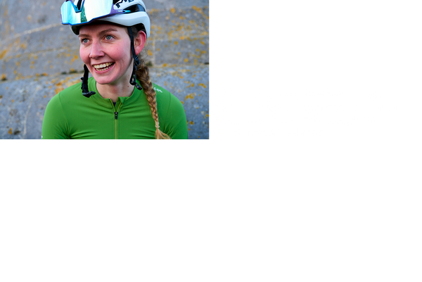 Female cyclist face close up