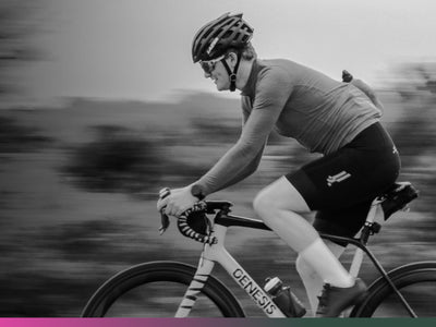 gravel cyclist in black and white
