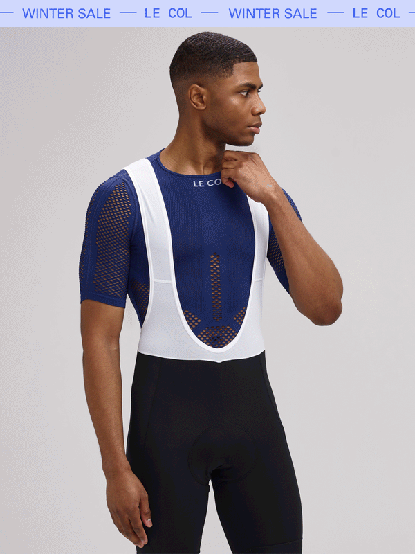 Studio shot of male in mesh base layer.