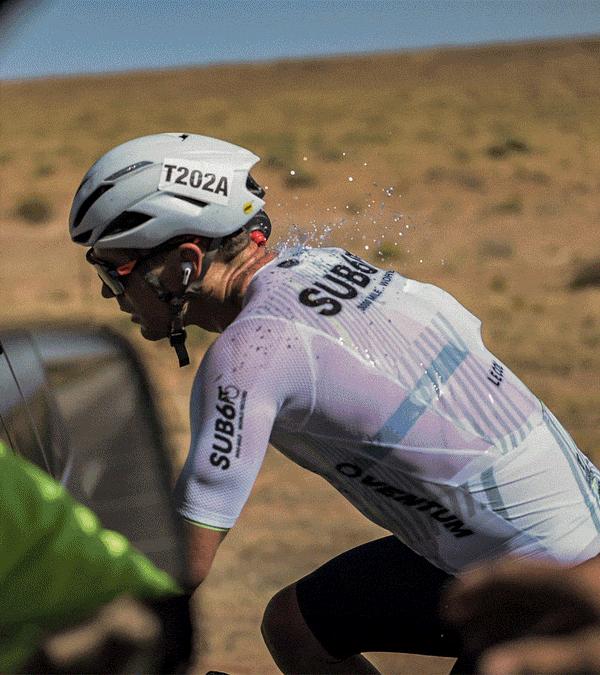Rolling images of Colin and Lucas on the ride and receiving help from support team.