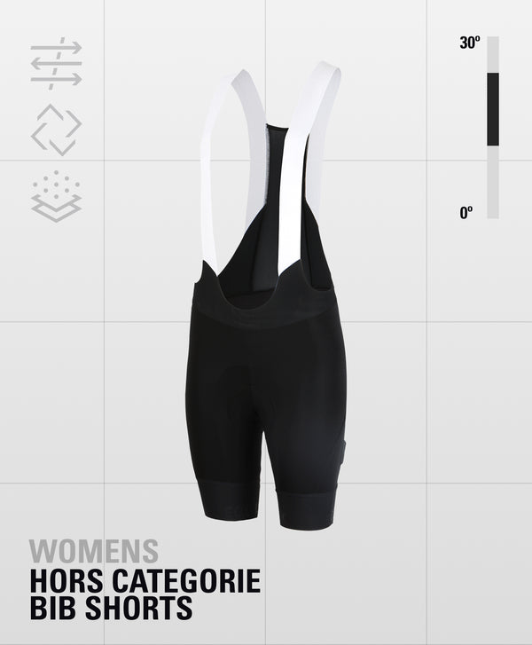Bibshorts with white and black upper straps and black shorts