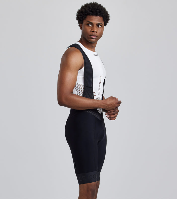 Black Cycling Thermal Bib Shorts for Men