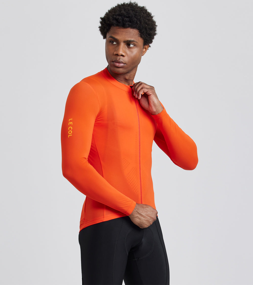 Orange long sleeve cycling jersey online